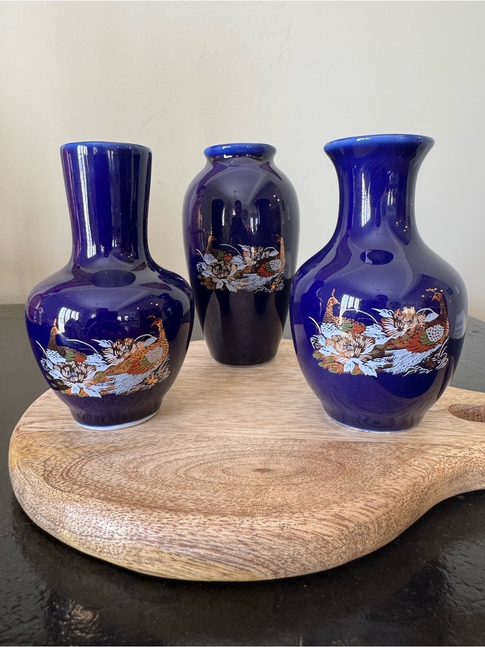 VTG Yamato Japanese Porcelain Bud Vases Set of 3